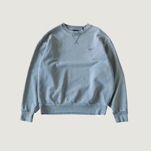 Kith Sweatshirt Relaxed Fit Grey Embroidered Script Logo Size L Streetwear Men